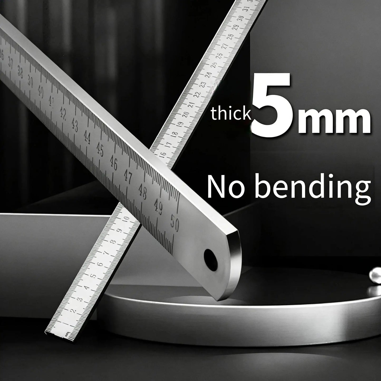 Engineered for Emergencies: 50cm Stainless Steel Ruler with Hardened Tip for Measurement | Drafting Multi‑Tool&Window-Breaking