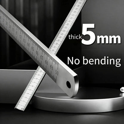 Engineered for Emergencies: 50cm Stainless Steel Ruler with Hardened Tip for Measurement | Drafting Multi‑Tool&Window-Breaking