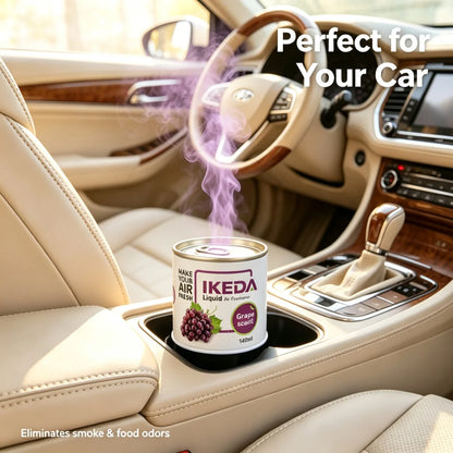 IKEDA 120ml Grape Scent Liquid Air Freshener, Long Lasting Sweet Fruity Fragrance, Odor Eliminator for Car Home Office