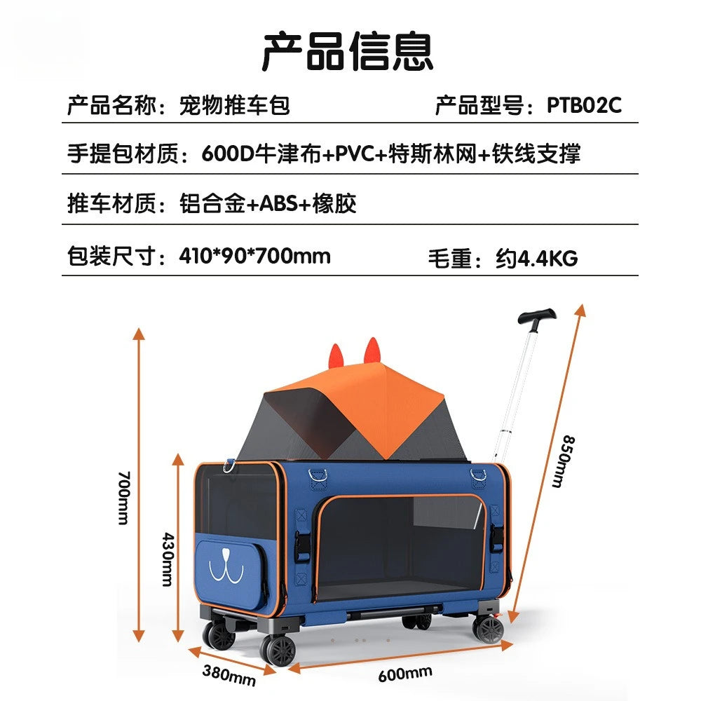 Pet Go out Trolley Portable Shoulder Bag Small Dog Cat Carrier Travel-friendly Pet Transport
