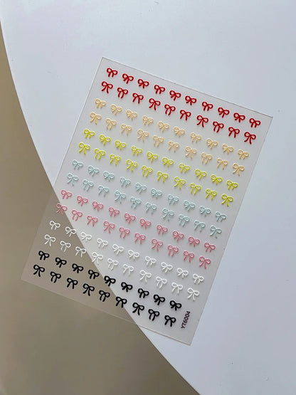 Embossed Colorful Bows Nail Art Stickers Sweet Laser Gold Silver Bowkonts Self Adhesive Nail Art Stickers Decoration Decals DIY