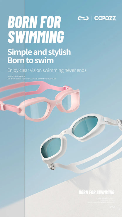 COPOZZ Professional HD Swimming Goggles Anti-Fog UV Protection Adjustable Swimming Glasses Silicone Water Glass For Men and Wome