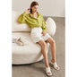 AMII Minimalist Blouse for Women 2023 Autumn Lantern Sleeve V-Neck Slightly Transparent Elegant Commuter Clothing Tops 72341030