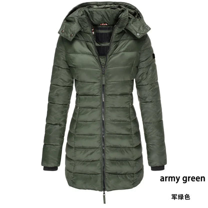 Winter Korean New Women's Cotton Padded Clothes Women's Medium Long Slim Cotton Padded Jacket Warm Down Cotton Padded Jacket