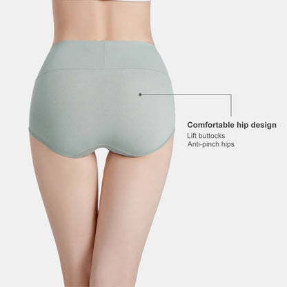 5 Pack Women's Cotton High Waisted Underwear - Tummy Control & Butt Lift, Graphene Antibacterial, Breathable Comfort, No Ride Up
