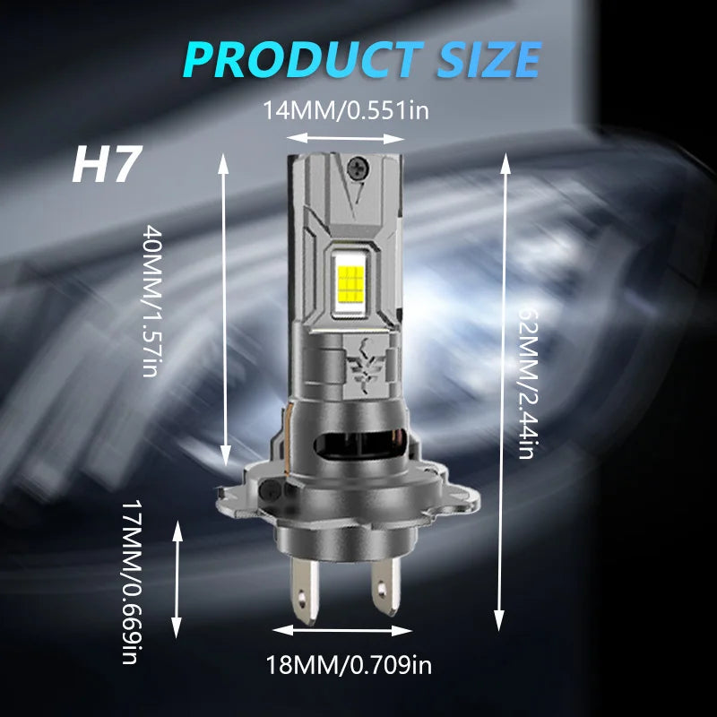 H7 H4 Led Canbus Lights 1:1 Mini Size Car Headlight With Fan 800000LM Super Bright Wireless Turbo Fog Bulb 6000K Automobile Lamp