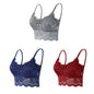3PCS Women's Lace Bras Top Comfortable Bralette Solid Color Sexy Underwear Vest Female Hollow Out Wireless Lingerie Seamless Bra