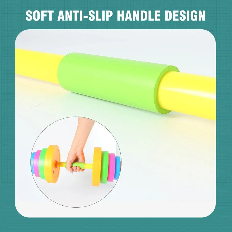 Adjustable Kids Dumbbell Barbell Set Indoor Outdoor Fitness Equipment Parent-Child Sports Toy Toddler Boy Girl Birthday Gifts