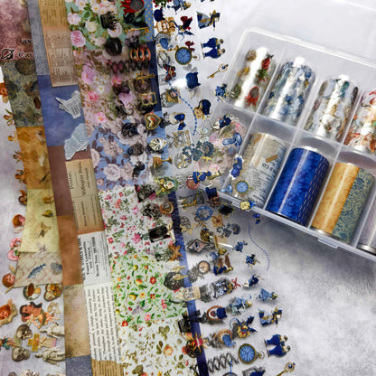 10Rolls Halloween  Flower Plaid Angel Marble  Bow Nail Foils Transfer Paper  Nail Art Stickers   Decal  Nails Decoration