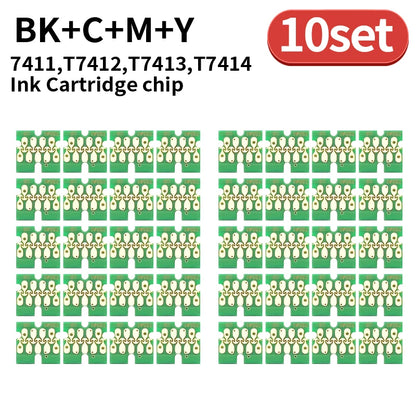 1set~50set T741X-T7414 T7411 T741X Ink Tank Chip For Epson SureColor F6200  F6270 F7270 F9270 F9300 F9330 F9340 F9360 F9370 CHIP
