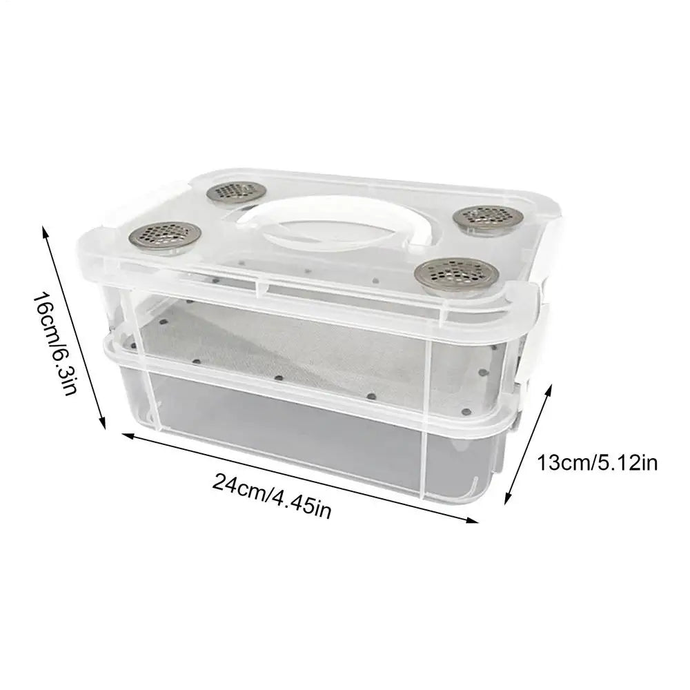 High Capacity Mealworm Farm Transparent Mealworm Breeding Kit To Breed Live Mealworms For Bearded Dragon And Reptiles Portable