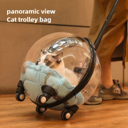 Portable Cat Bag for Going Out Large Capacity Transparent Breathable Pet Trolley Case Cat Travel Bag Pet Supplies Cat nest