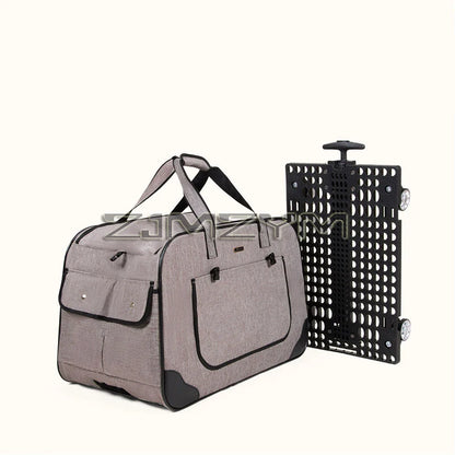 Foldable Pet Trolley, Detachable Windproof Cat Bag, Breathable Cat Carriers, Portable Pet Trolley Case