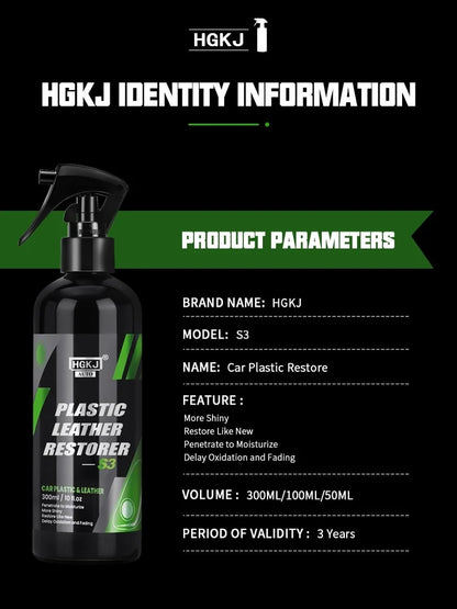 300ML Car Interior Plastic Restorer Liquid Leather Seat Spray Restoration Coat Wax Car Care Product Plastics Renovator HGKJ S3