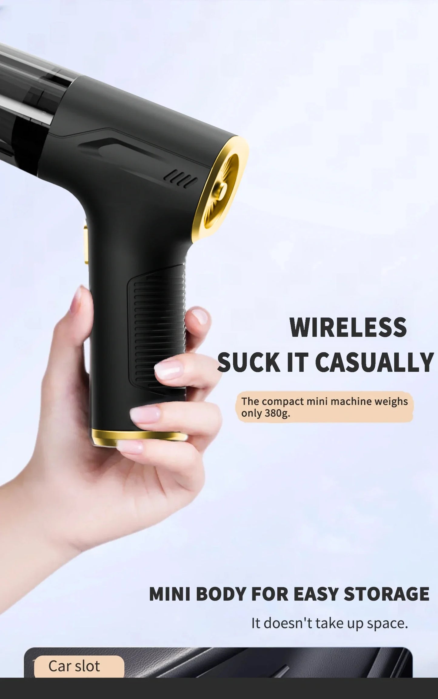 CENRR 980000PA Mini Car Vacuum Cleaner Strong Scution Powerful Wireless Car Cleaner HandHeld  Air Gun Portable Vacuum Cleaner