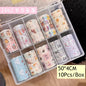 10Rolls Plaid Thousand-Bird Bow  Stars Nail Foils Transfer Paper  Nail Art Stickers  Manicure Set Decal  Nails Decoration