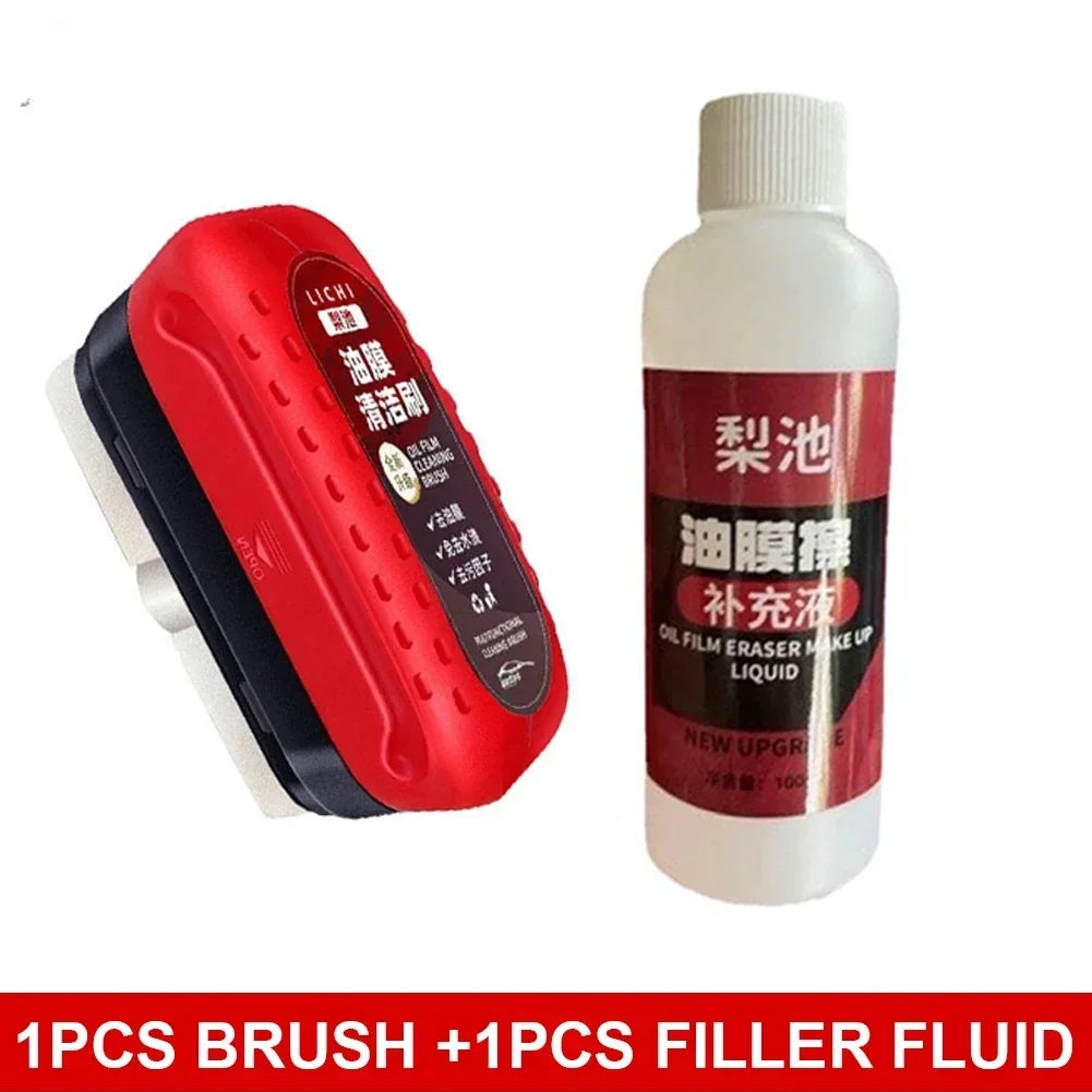 Car Windshield Cleaning Brush Glass Oil Film Remover Front Dashboard Side Window Rearview Mirror Cleaning Agent Water Repellent