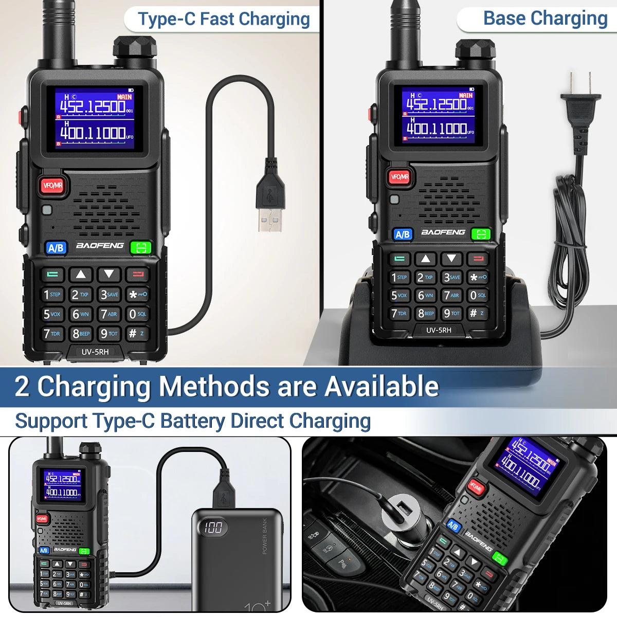 Baofeng UV 5RH 10W Air Band Walkie Talkie Long Range Wirless Copy Frequency Type-C Baofeng UV 5R MINI UV 21 PRO 2 Way Ham Radio