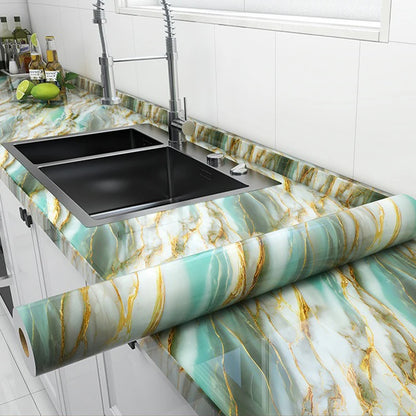 55CM DIY Adhesive Wall Wallpaper Marble Dining Room Kitchen Cabinet Decoration Mold Resistant And Waterproof Wall Sticker Home