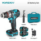 YOFIDRA 700N.M Brushless Electric Impact Drill Cordless Screwdriver Plates Soil WoodWorking Power Tool For Makita Battery Pin