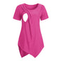 Women Blouse Maternity Casual Soft  Nursing Tops T-shirt Summer Short Sleeve Pregnant Clothes Nursing Breastfeeding