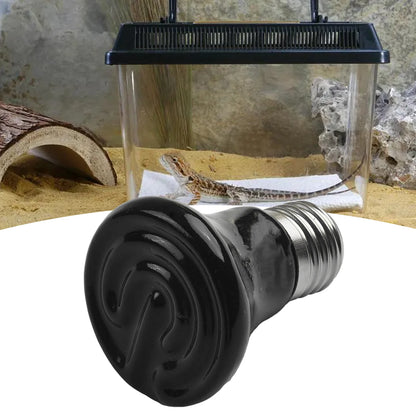 1PCS Heat Emitter Bulb 25-75W Black Ceramic Pet Reptile Breed Light Brooder Lamp Bulb For Home Pet Renovation Accessories