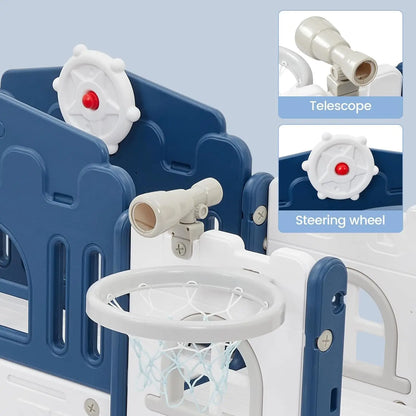 Children's Slide Outdoor Indoor Domestic Baby Sports 8 in 1 Slide Playset Family Multifunction Amusement Park Toys