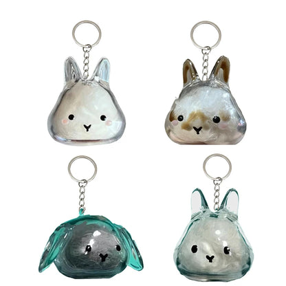 Rabbit Hair Storage Box Pendant Keychain Pet Hair Keepsake Box Pet Memorial Collection Box Bag Pendant DIY Decoration Gift