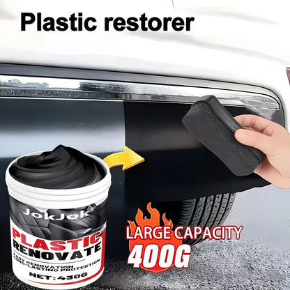 Car Plastic Shine Paste - Multi-Purpose Interior And Exterior Trim Renewal Wax, Helps Restore Glossy End for Doors, Dashboards