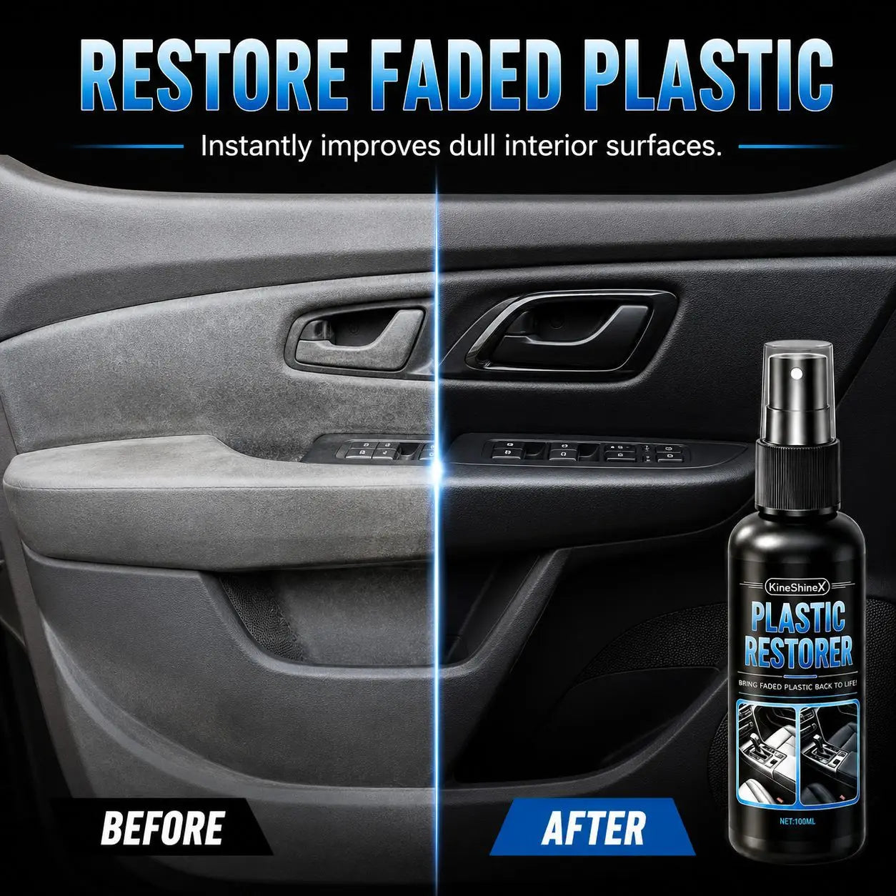 Automotive Plastic Refurbishment Brightening Agent, UV Protective Gloss Coating for Automotive Interior Plastic Repair