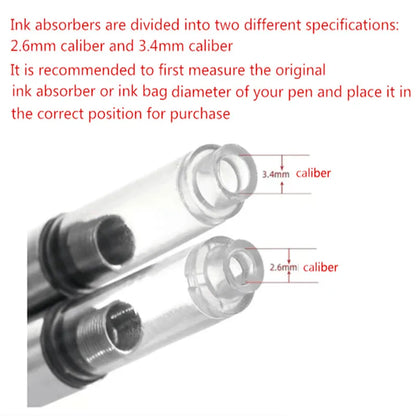 6pcs Rotary Ink Absorber Filler Cartridge Ink Converter Fountain Pen Ink Suction 2.6mm/3.4mm Caliber Pen Parts