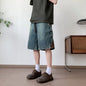 Mens Loose Fit Summer Denim Shorts Elastic Waist Washed Blue Side Personality Design Casual Comfortable Fashion Trendy Outdoor