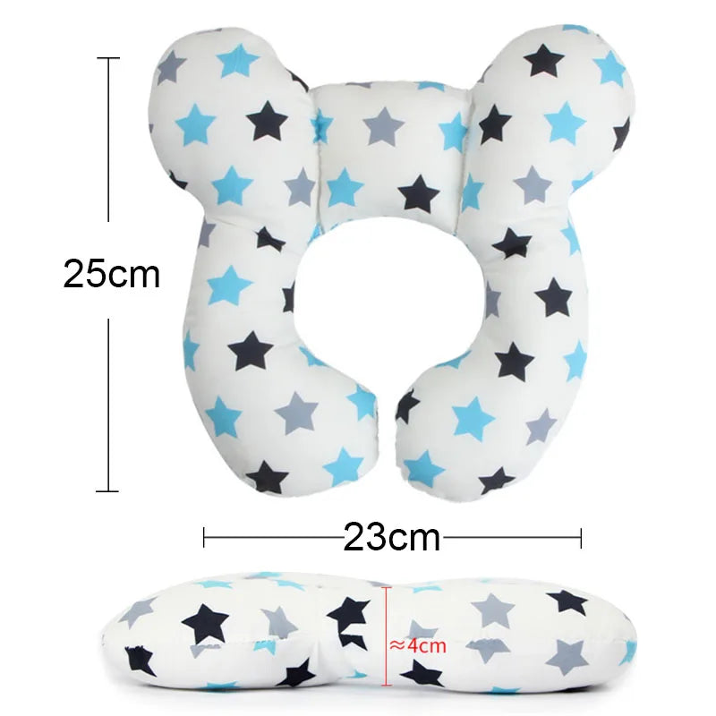 Baby Pillow Head Support Belt Set Protective Travel Car Seat Head Neck Support Pillows Newborn Children U Shape Headrest Cushion