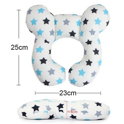 Baby Pillow Head Support Belt Set Protective Travel Car Seat Head Neck Support Pillows Newborn Children U Shape Headrest Cushion