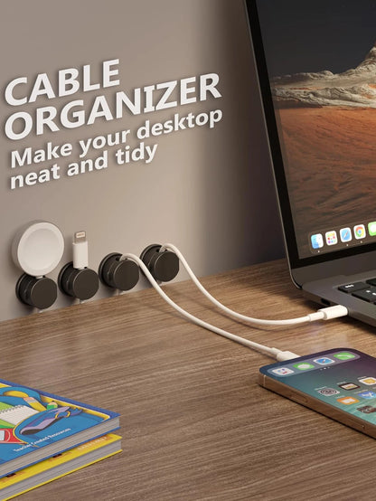 6PCS Magnetic Cable Clips Cable Smooth Adjustable Cord Holder Cable Organizer Holder Under Desk Cable Management