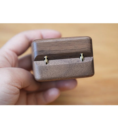 Walnut Wood Pet Hair Keepsake Box, Paw Print Engraved Memorial Urn for Dog Fur Teeth Ashes, Portable Mini Memory Storage Box