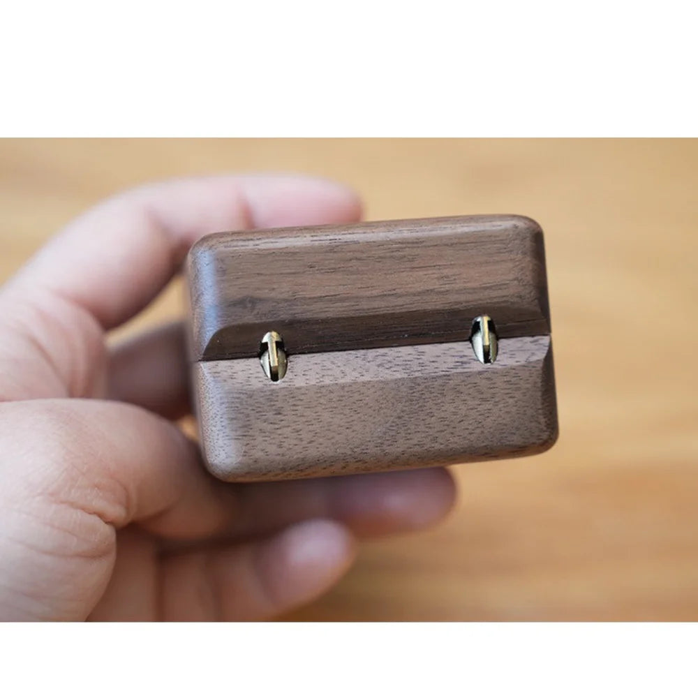 Walnut Wood Pet Hair Keepsake Box, Paw Print Engraved Memorial Urn for Dog Fur Teeth Ashes, Portable Mini Memory Storage Box