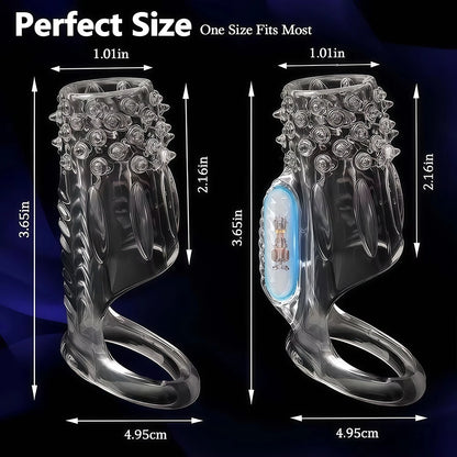 Vibrator Penis Sleeve Cock Ring Ejaculation Extender for Penis Testicles G Spot Stimulation Couples Adult Sex Toys for Men Women