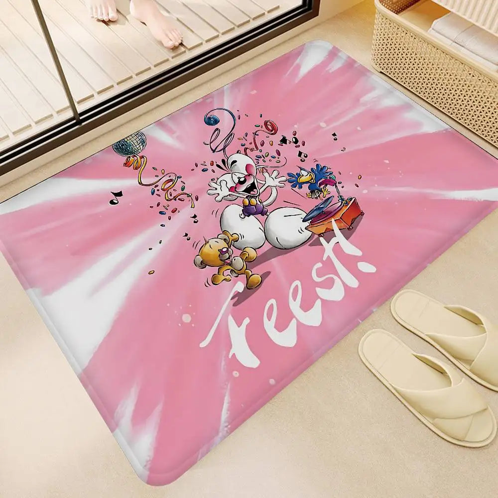 Popular Character D-Diddl Cut Bathroom Mat Non-Slip Laundry Room Mat Laundry Decor Balcony Child Living Room Toilet Rug