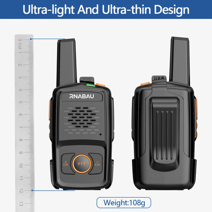 Mini Walkie Talkie RNABAU 16 Channels Professional MT-N1 UHF 400-470MHZ Match Baofeng Two Way Radio