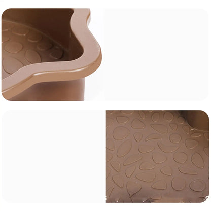 Reptile Bathing Pool with Ramp Turtle Soaking Tub Slip Proof Water Bowl for Tortoise Bearded Dragon Gecko Terrarium Decoration