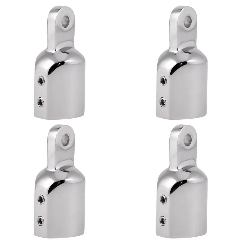 4 Pieces Heavy Duty Marine Boat EyeTube End Cap Stainless Steel Bimini Top Fitting Hardware 25mm Canopy External Pipe Eye End