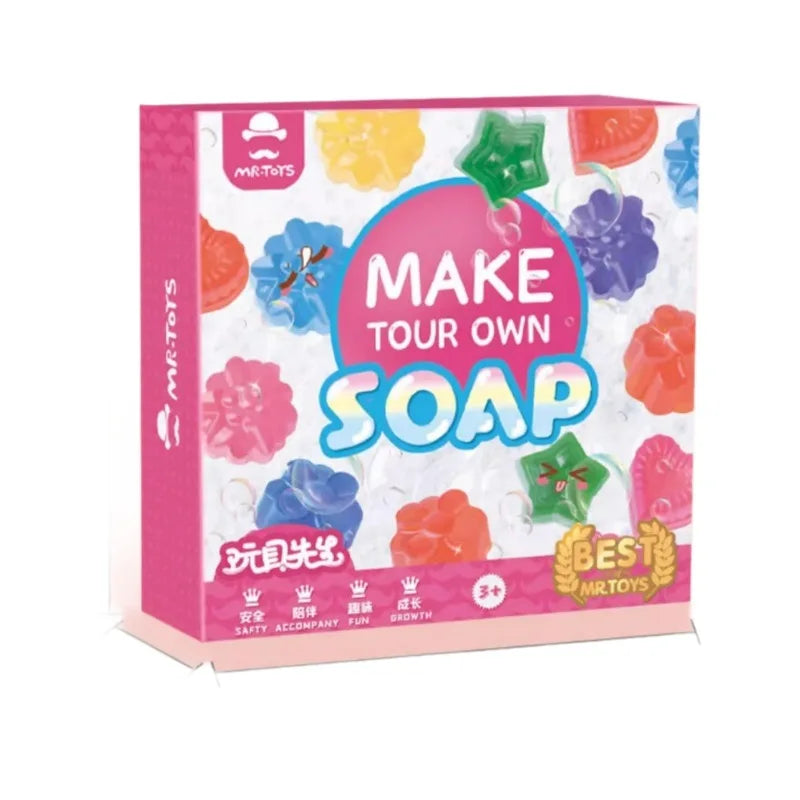 Kids DIY Soap Making Kit Gem Crystal Shapes Handcraft Art Set Creative Molding Craft Toy Birthday Gift for Girls Boys Hobby Play