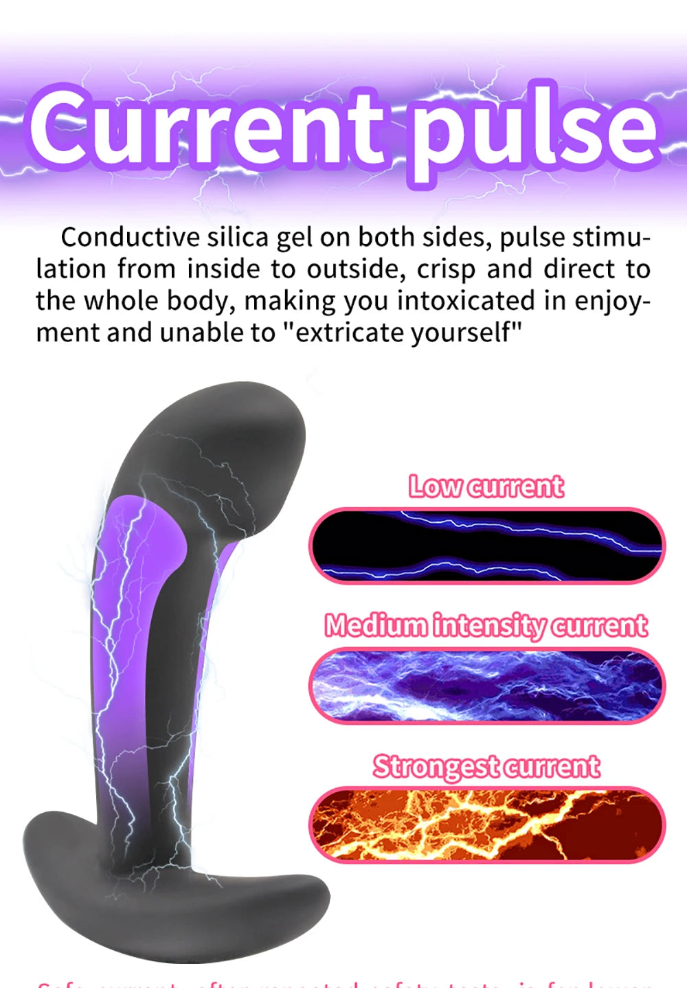 BDSM Electric Shock Silicone Anal Plug E-stim Buttplug Dildo G-Spot Prostate Massager Anus Dilator Intimate Goods Masturbator