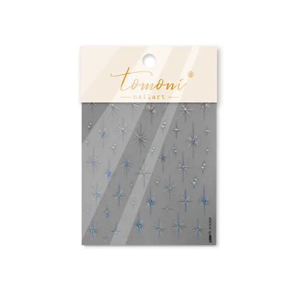 Gold Silver Starlight Laser Pink Colorful Glitter Star Bronzing Rhinestones Relief Nail Art Decorations Stickers Manicure Decals
