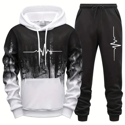 High Quality Men's Tracksuit Casual Jogging Men Versatile Sweatshirts Sweat Pants Fashion Comfort Daily Sports Simple Hoodie Set