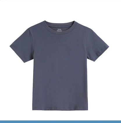 2-16 Years Summer Kids Boys Girls T-shirts Solid Cotton Breathable Teenager Short Tops Children's Tees Casual Shirt Baby Clothes
