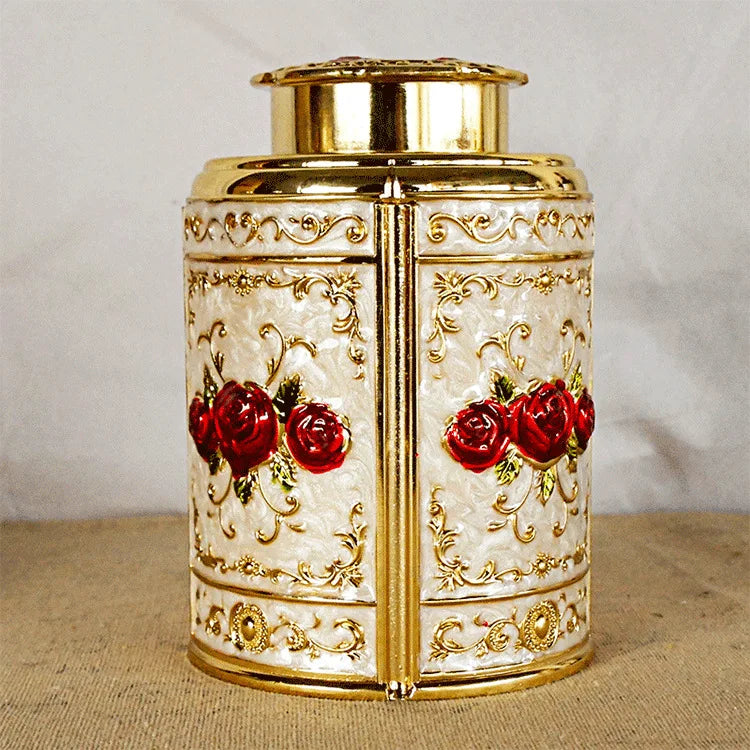 Pet Memorial Keepsake Container for Ashes Tea Canister Coffin Box for Human Ashes Metal Cremation Animal Urn Funeral Home Decor