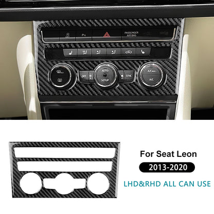 Real Soft Carbon Fiber Sticker For Seat Leon MK3 2013 2014 2015 2016 2017 2018 2019 2020 LHD RHD Car Central AC Button Interior