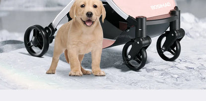 Lightweight Pet Stroller Dog-specific Travel Stroller Foldable High-view Pet Stroller Large Space Removable Carry Basket Cat Car
